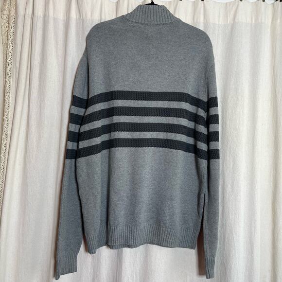 Tahari Knit Striped Pullover Sweater Quarter Zip Men's Sz XXL - Picture 7 of 10